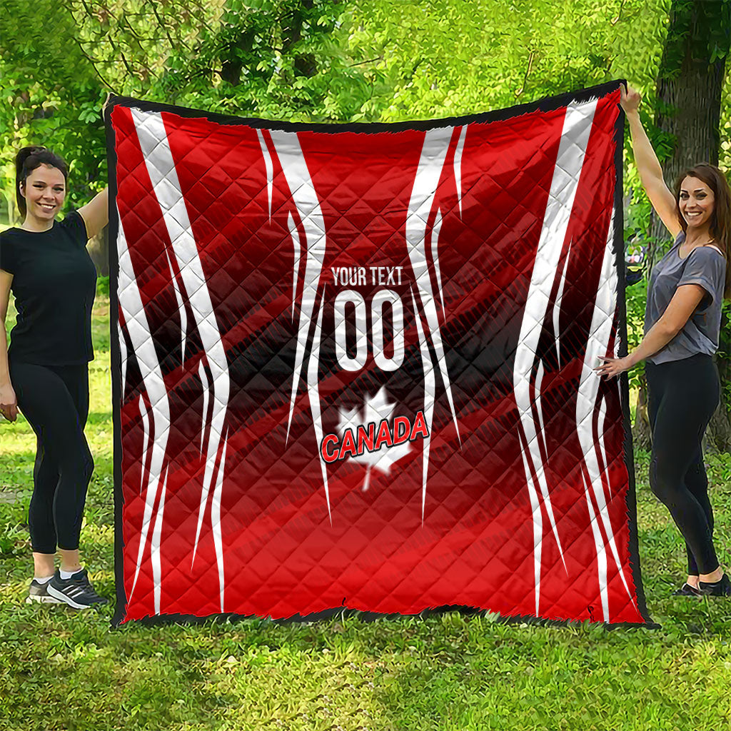 Custom Canada Soccer Player Quilt Go Canada Maple Leaf