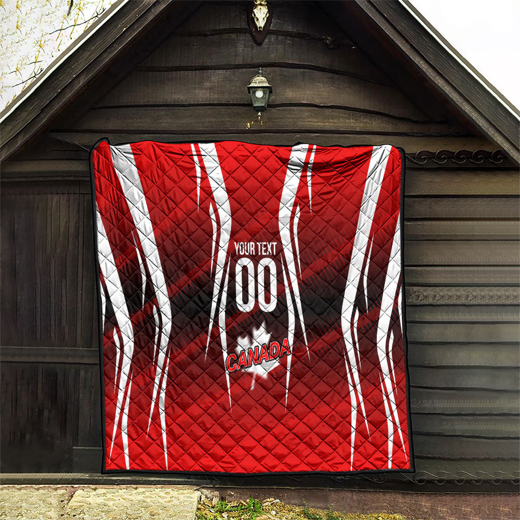 Custom Canada Soccer Player Quilt Go Canada Maple Leaf