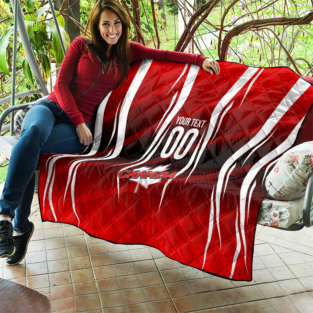 Custom Canada Soccer Player Quilt Go Canada Maple Leaf
