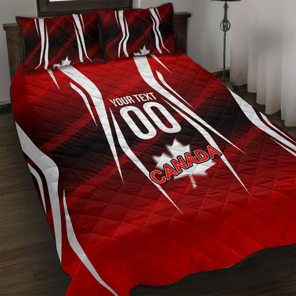 Custom Canada Soccer Player Quilt Bed Set Go Canada Maple Leaf