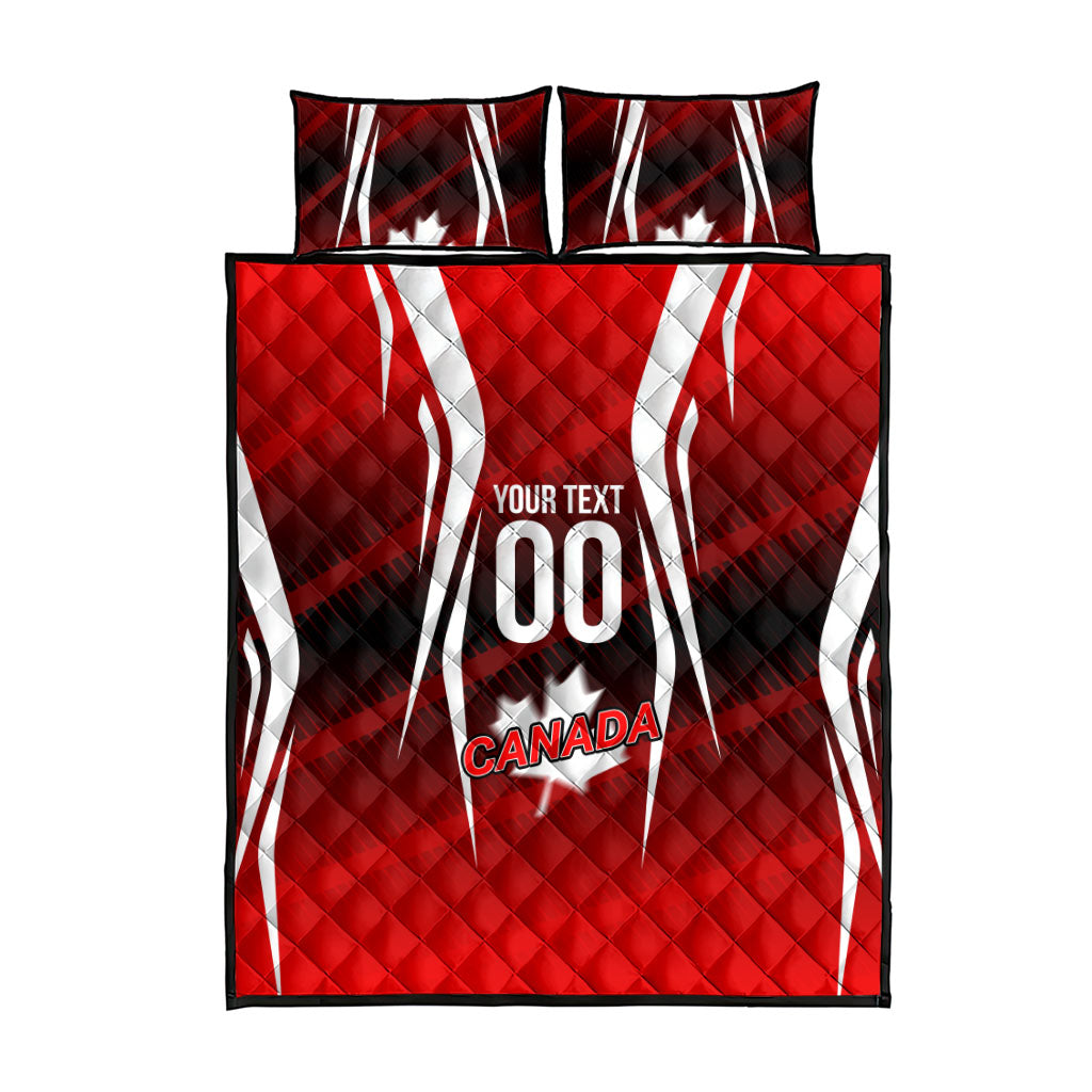 Custom Canada Soccer Player Quilt Bed Set Go Canada Maple Leaf