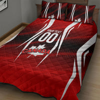 Custom Canada Soccer Player Quilt Bed Set Go Canada Maple Leaf