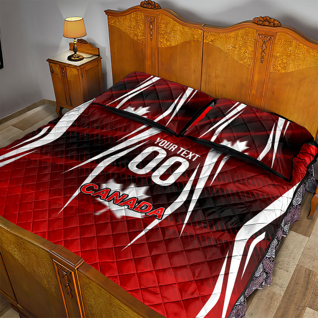 Custom Canada Soccer Player Quilt Bed Set Go Canada Maple Leaf