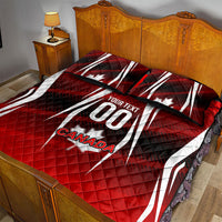 Custom Canada Soccer Player Quilt Bed Set Go Canada Maple Leaf