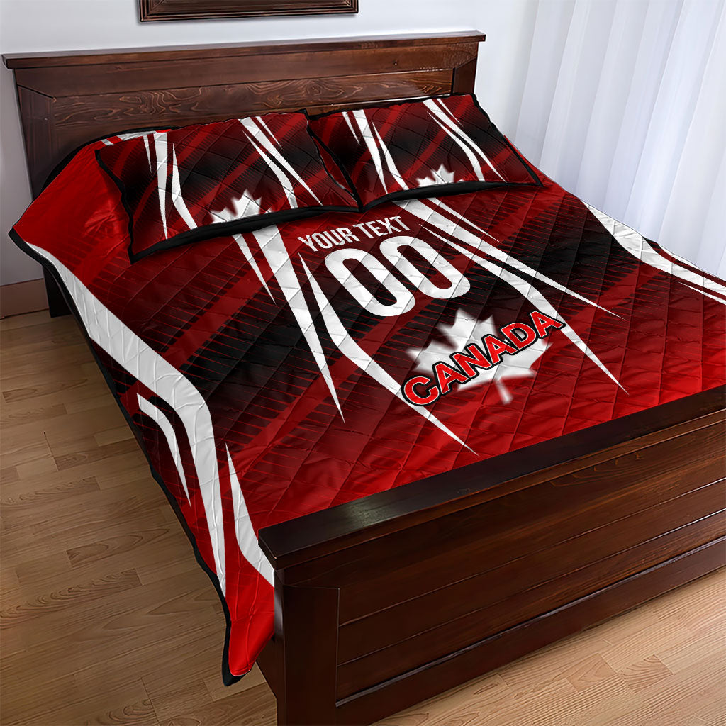 Custom Canada Soccer Player Quilt Bed Set Go Canada Maple Leaf