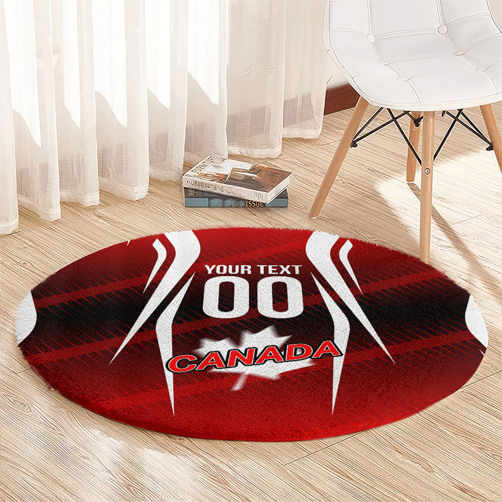 Custom Canada Soccer Player Round Carpet Go Canada Maple Leaf