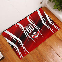 Custom Canada Soccer Player Rubber Doormat Go Canada Maple Leaf
