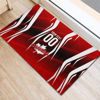 Custom Canada Soccer Player Rubber Doormat Go Canada Maple Leaf