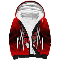 Custom Canada Soccer Player Sherpa Hoodie Go Canada Maple Leaf