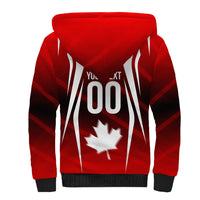 Custom Canada Soccer Player Sherpa Hoodie Go Canada Maple Leaf