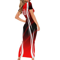 Custom Canada Soccer Player Short Sleeve Bodycon Dress Go Canada Maple Leaf