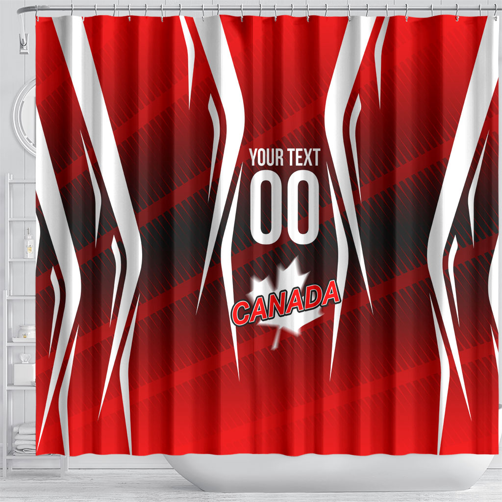 Custom Canada Soccer Player Shower Curtain Go Canada Maple Leaf