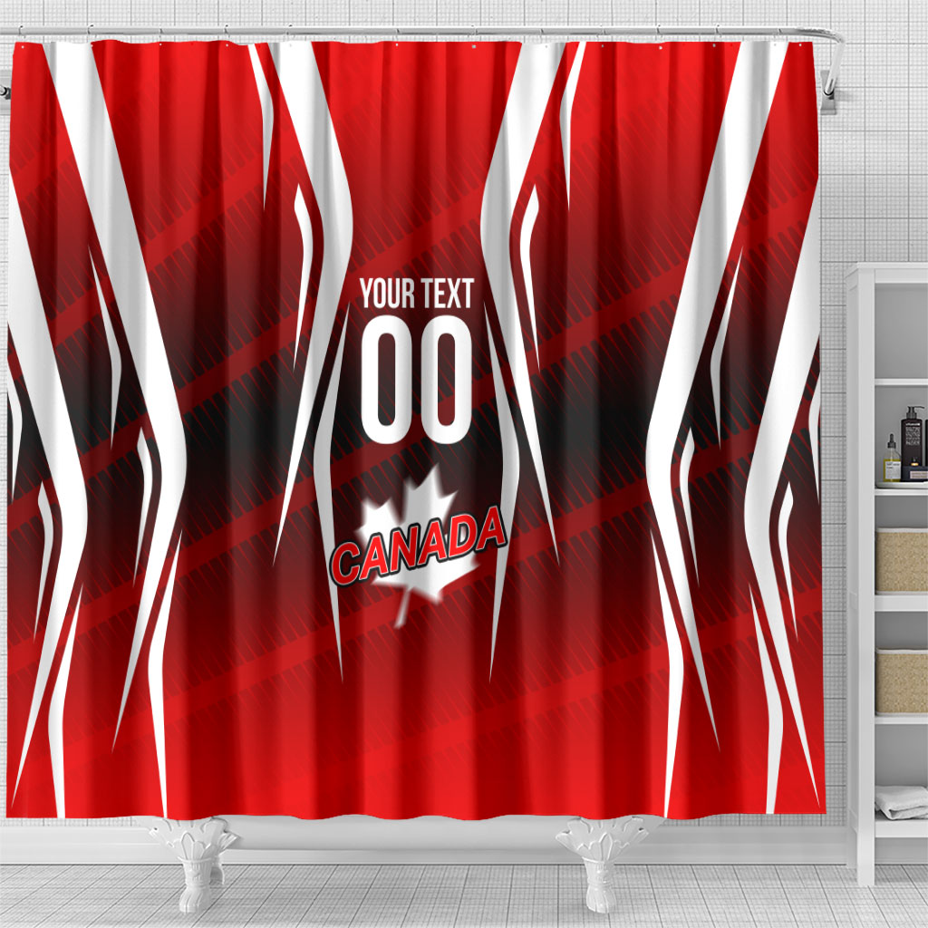 Custom Canada Soccer Player Shower Curtain Go Canada Maple Leaf
