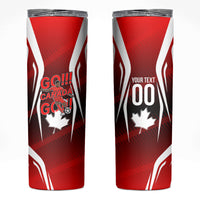 Custom Canada Soccer Player Skinny Tumbler Go Canada Maple Leaf