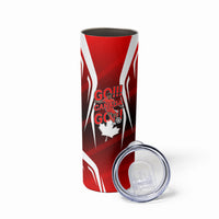 Custom Canada Soccer Player Skinny Tumbler Go Canada Maple Leaf