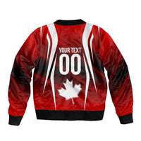 Custom Canada Soccer Player Sleeve Zip Bomber Jacket Go Canada Maple Leaf
