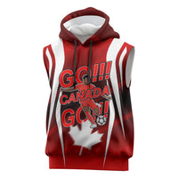 Custom Canada Soccer Player Sleeveless Hoodie Go Canada Maple Leaf