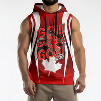Custom Canada Soccer Player Sleeveless Hoodie Go Canada Maple Leaf