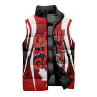 Custom Canada Soccer Player Sleeveless Puffer Jacket Go Canada Maple Leaf