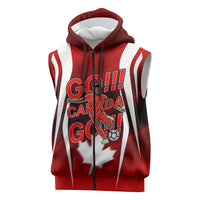 Custom Canada Soccer Player Sleeveless Zip Hoodie Go Canada Maple Leaf