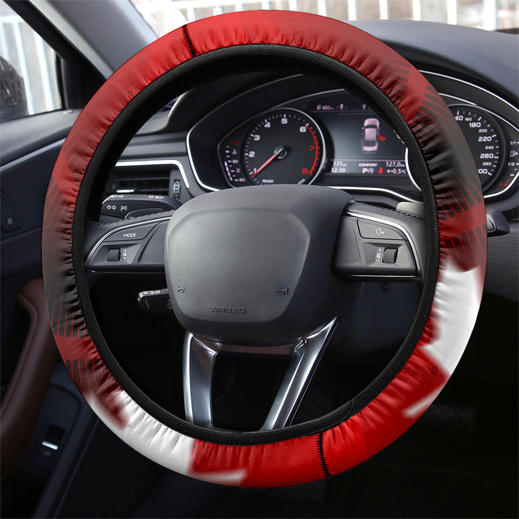 Canada Soccer Player Steering Wheel Cover Go Canada Maple Leaf