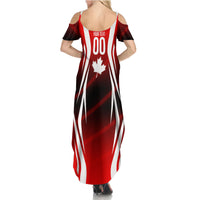 Custom Canada Soccer Player Summer Maxi Dress Go Canada Maple Leaf