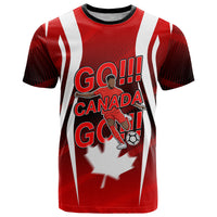 Custom Canada Soccer Player T Shirt Go Canada Maple Leaf