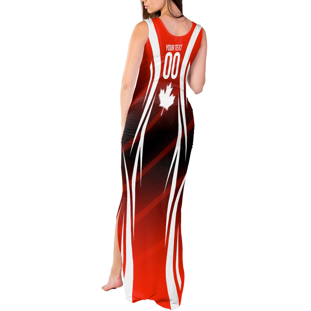Custom Canada Soccer Player Tank Maxi Dress Go Canada Maple Leaf