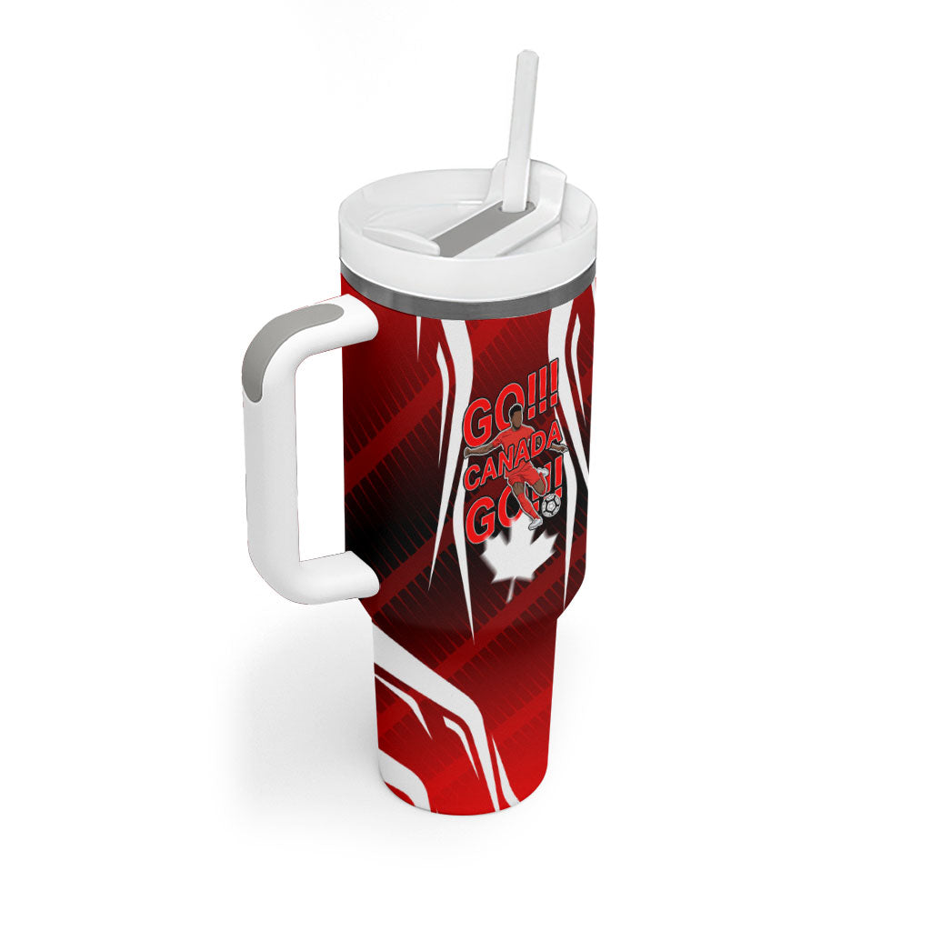 Custom Canada Soccer Player Tumbler With Handle Go Canada Maple Leaf