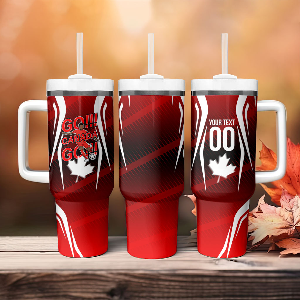 Custom Canada Soccer Player Tumbler With Handle Go Canada Maple Leaf