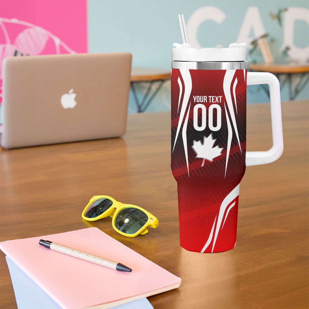 Custom Canada Soccer Player Tumbler With Handle Go Canada Maple Leaf