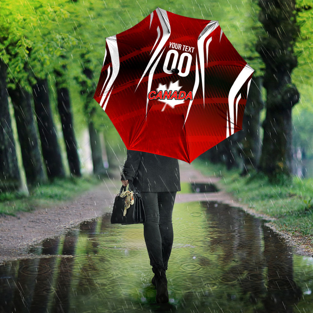 Custom Canada Soccer Player Umbrella Go Canada Maple Leaf
