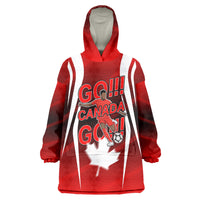 Custom Canada Soccer Player Wearable Blanket Hoodie Go Canada Maple Leaf