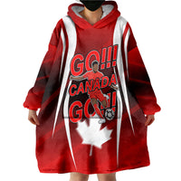 Custom Canada Soccer Player Wearable Blanket Hoodie Go Canada Maple Leaf