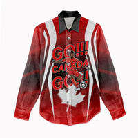 Custom Canada Soccer Player Women Casual Shirt Go Canada Maple Leaf