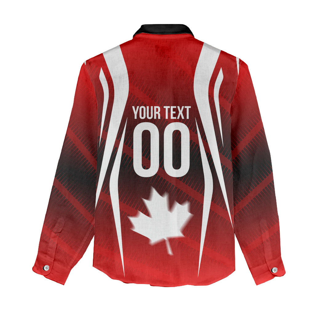 Custom Canada Soccer Player Women Casual Shirt Go Canada Maple Leaf