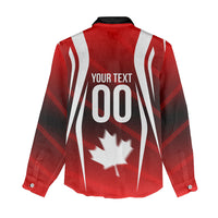 Custom Canada Soccer Player Women Casual Shirt Go Canada Maple Leaf