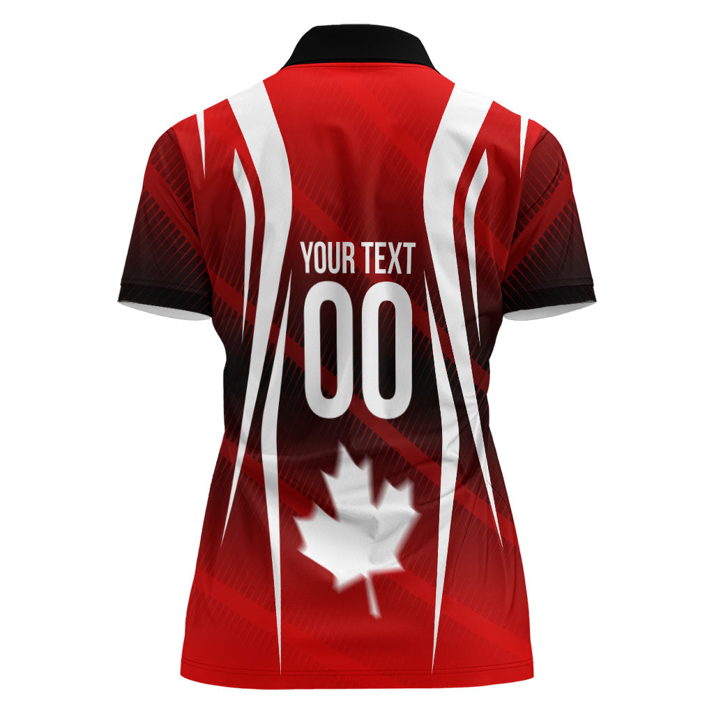 Custom Canada Soccer Player Women Polo Shirt Go Canada Maple Leaf