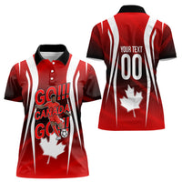 Custom Canada Soccer Player Women Polo Shirt Go Canada Maple Leaf