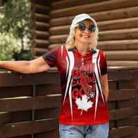 Custom Canada Soccer Player Women Polo Shirt Go Canada Maple Leaf