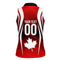 Custom Canada Soccer Player Women Sleeveless Polo Shirt Go Canada Maple Leaf