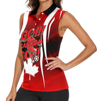 Custom Canada Soccer Player Women Sleeveless Polo Shirt Go Canada Maple Leaf