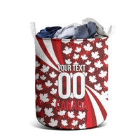 Personalized Canada Football Laundry Basket Maple Leaf Pattern - Moose Soccer Mascot