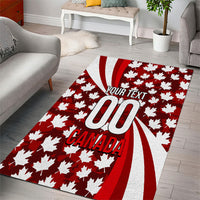 Personalized Canada Football Area Rug Maple Leaf Pattern - Moose Soccer Mascot