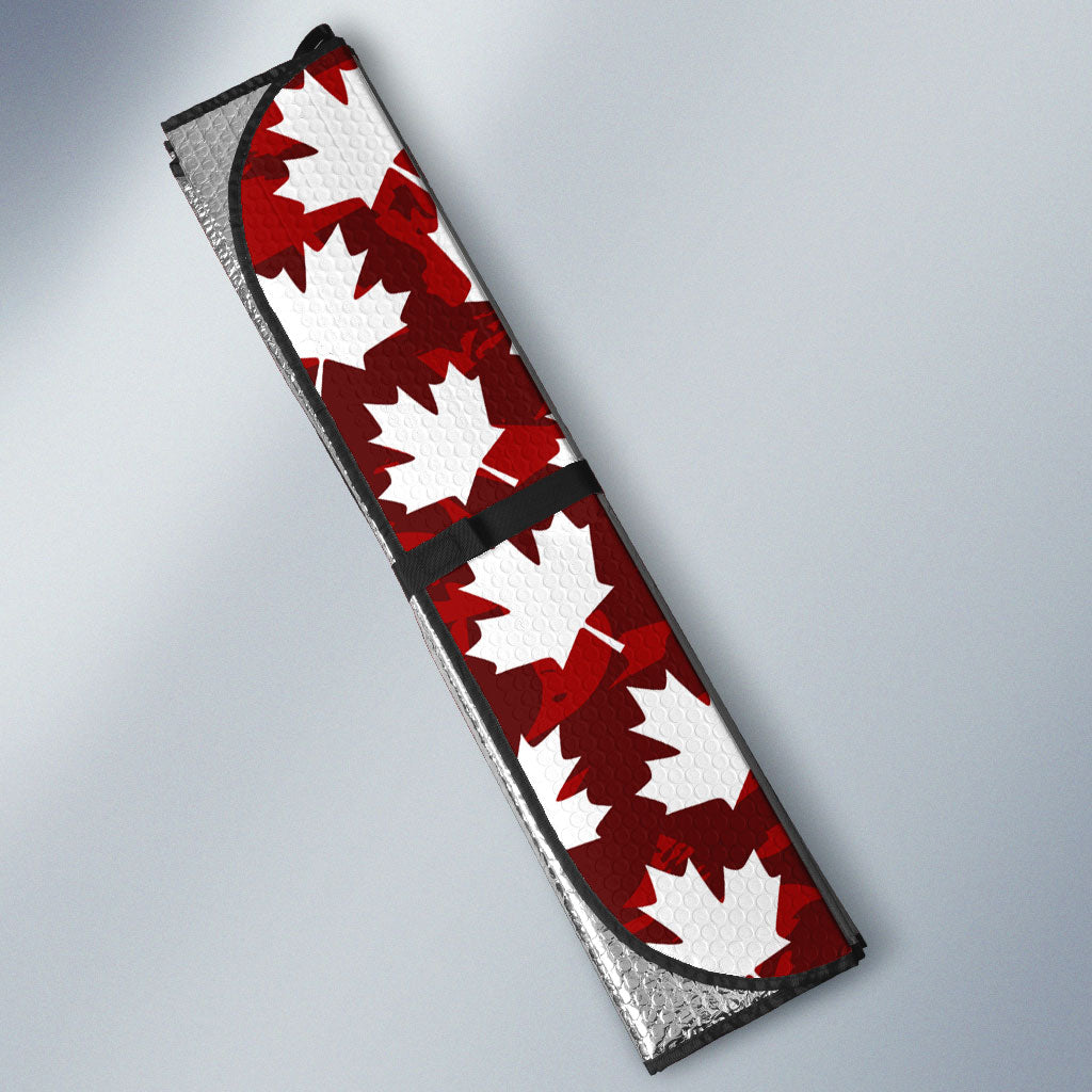 Personalized Canada Football Auto Sun Shade Maple Leaf Pattern - Moose Soccer Mascot