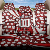 Personalized Canada Football Back Car Seat Cover Maple Leaf Pattern - Moose Soccer Mascot