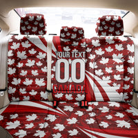 Personalized Canada Football Back Car Seat Cover Maple Leaf Pattern - Moose Soccer Mascot