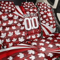 Personalized Canada Football Back Car Seat Cover Maple Leaf Pattern - Moose Soccer Mascot