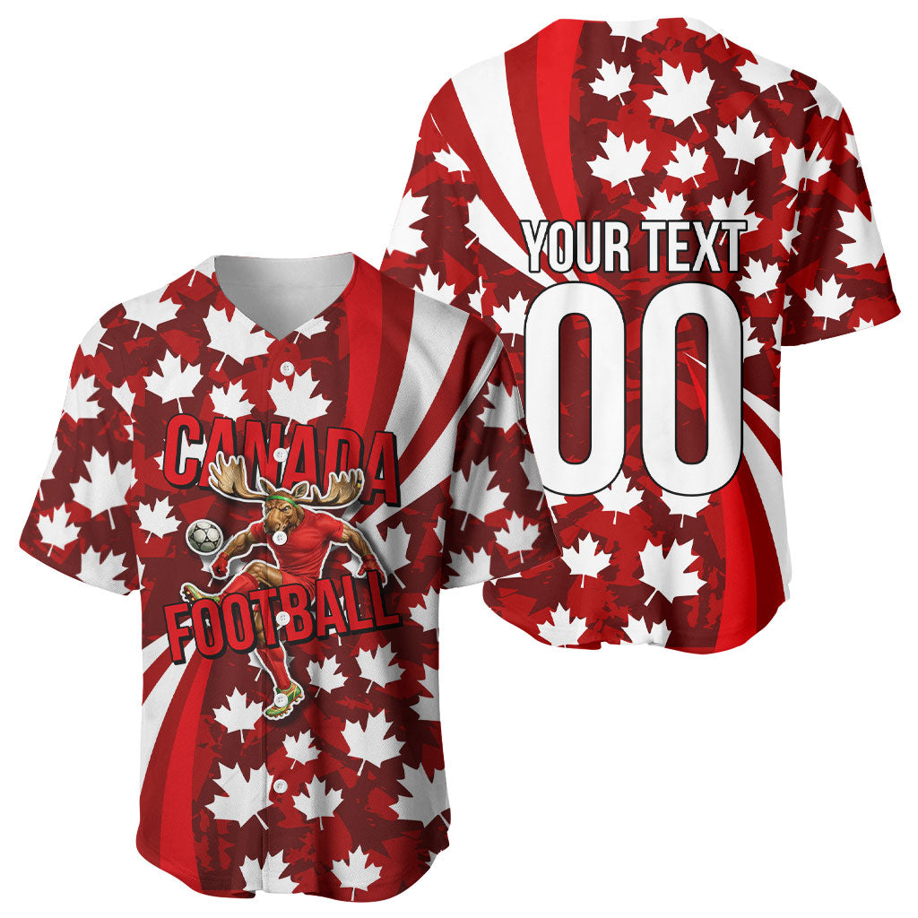 Personalized Canada Football Baseball Jersey Maple Leaf Pattern - Moose Soccer Mascot