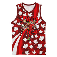 Personalized Canada Football Basketball Jersey Maple Leaf Pattern - Moose Soccer Mascot